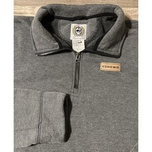 Cinch 1/4 Zip Fleece Lined Pullover Sweater Charcoal/Gray Size Medium